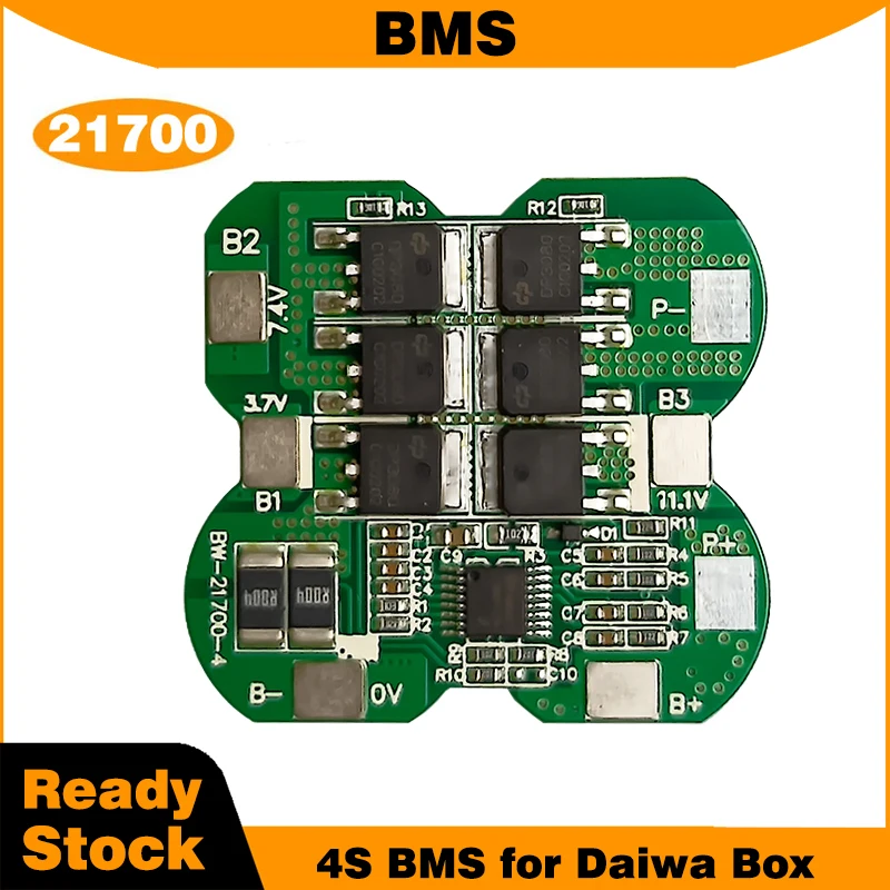 صندوق بطارية فارغ و BMS وحقيبة محمولة لبكرة الصيد دايوا بطارية قابلة للشحن تدعم حزمة 8 قطعة 21700 4S ذاتية الصنع