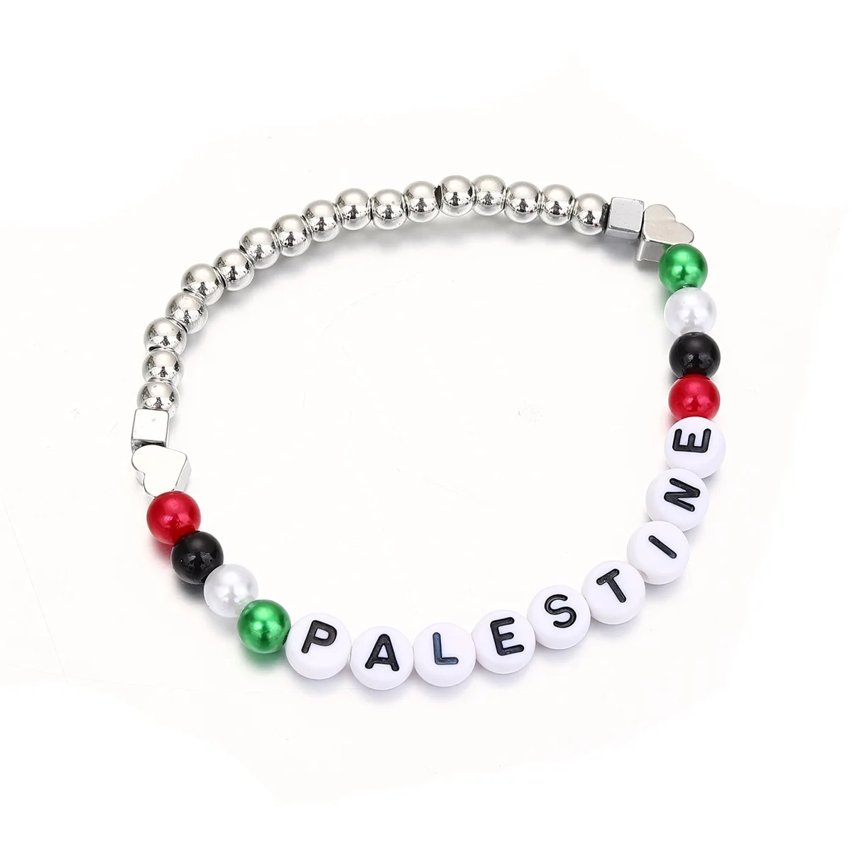 Palestine Red Black Green White National Flag Woven Thread Bracelet Natural Stone Beads Fashion Bracelets for Women Men Jewelrys - view 4