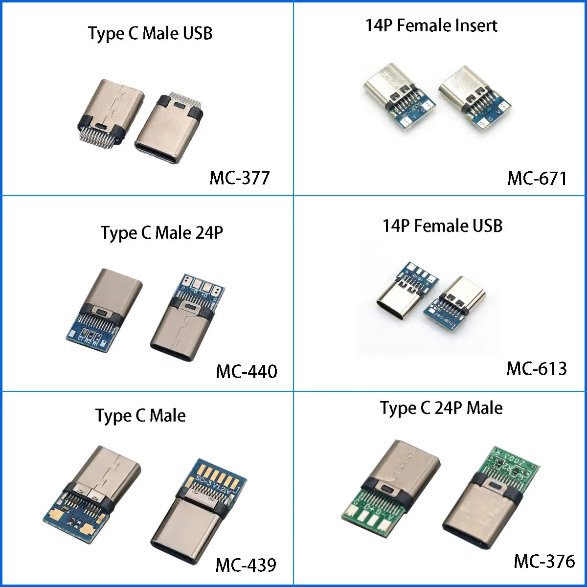 1PC USB 3.1 Type C PCB Board Charging Data Port Interface Connector 7 14 12 24 Pin 2/4/6P Solder Joint USB Male Female Socket