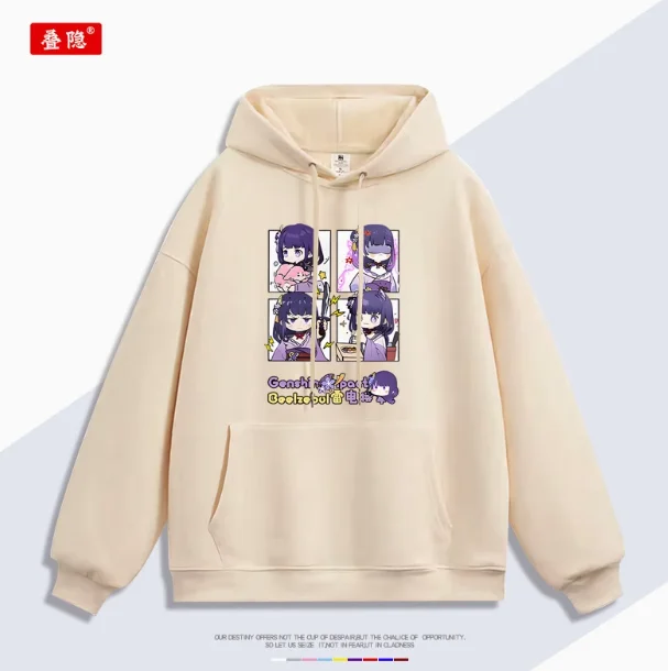 Anime Genshin Impact Raiden Shogun Sudadera con capucha Cosplay Otoño Invierno hombres mujeres abrigo chaqueta suelta Tops