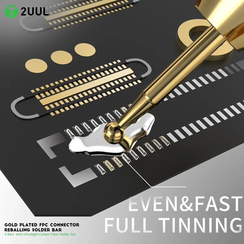 2UUL SC98 مطلية بالذهب FPC موصل Rebيعادل لحام بار للهاتف المحمول PCB صيانة سريع التعليق مجموعة حامل ألياف الكربون