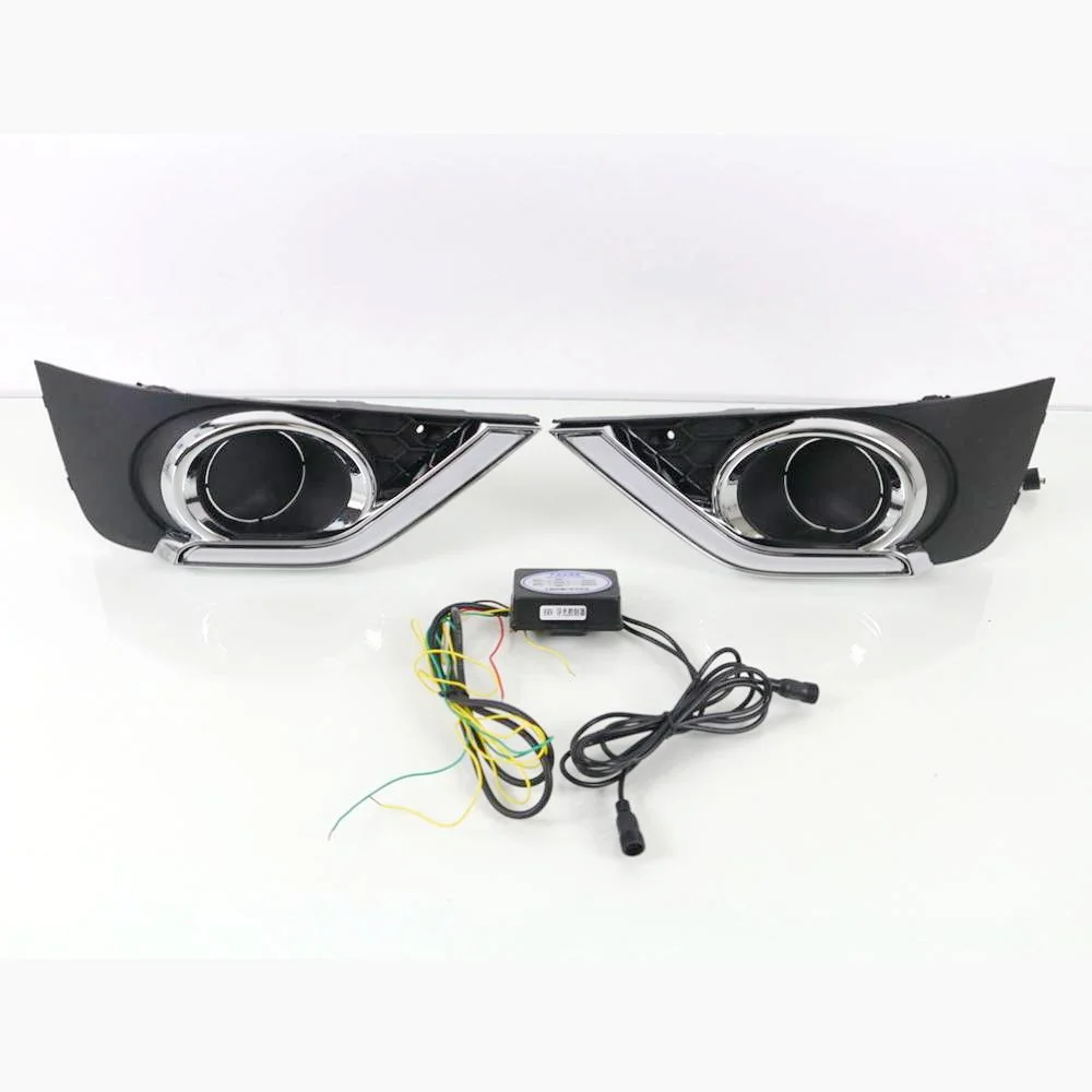 

July King Car Daytime Running Lights for Honda BR-V BRV 2015 2016, 6000K LED Front Bumper DRL+ Yellow Turn Signals