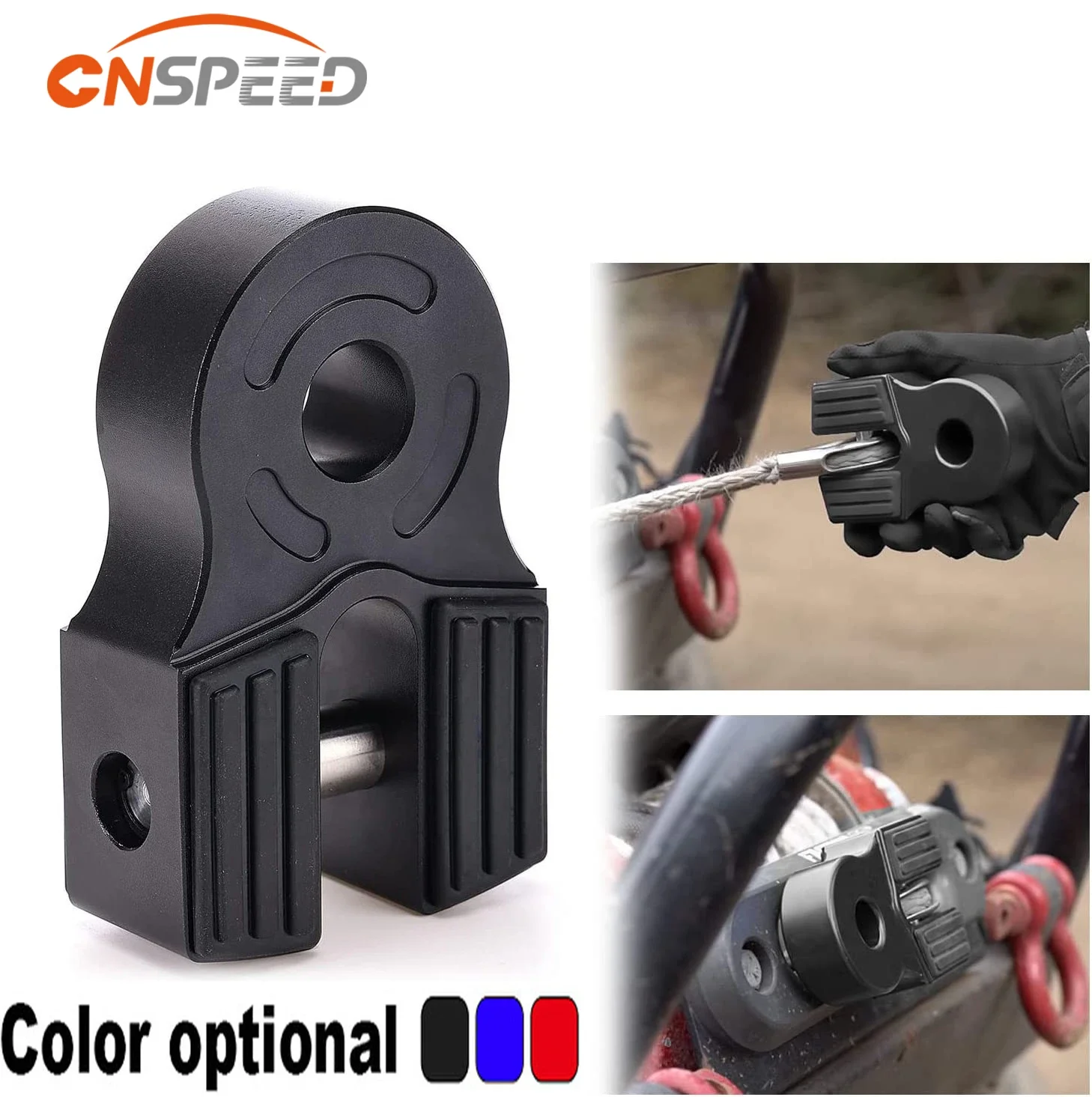 Universal Fits ATV UTV SUV Pickup Truck 16000LBS Aluminum Winch Shackle Flat Tow Hook Mount With Iron Pin And Rubber Guard