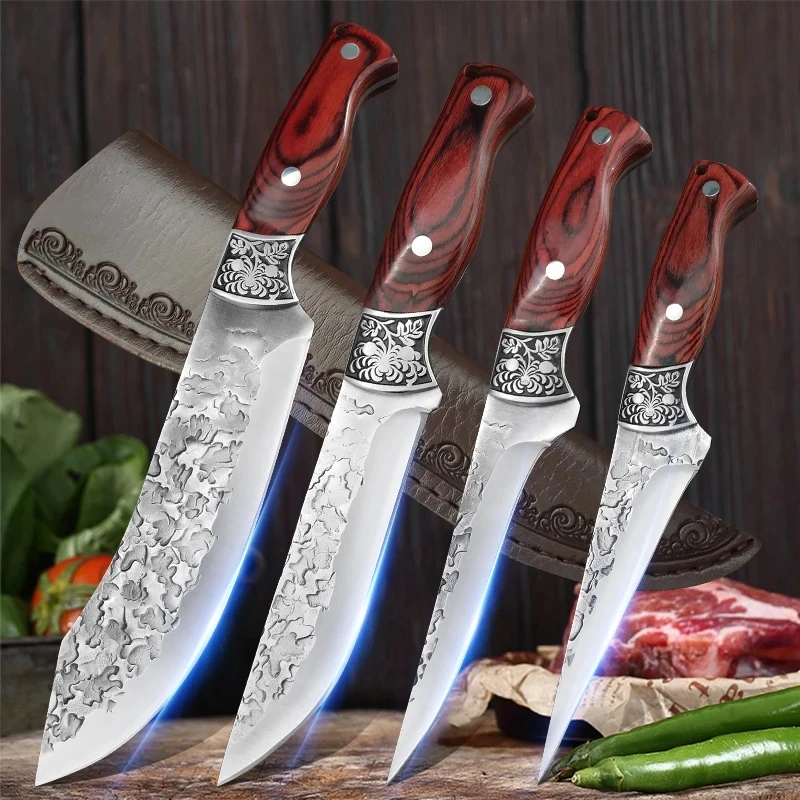 Küche Ausbeinmesser Chef Metzger Fleischbeil Edelstahl Obst Schälmesser Geschnittenes Fleisch Schweinefleisch Rindfleisch Fisch Schneiden Holzgriff