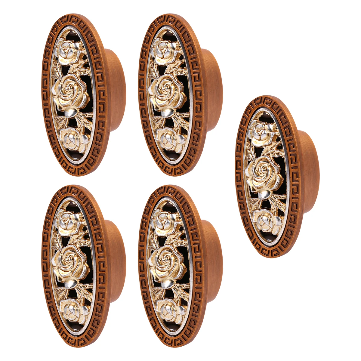 

5 Pcs Home Bronze Handle Replacement Desk Drawer Cabinet Door Handles Knobs for Drawers