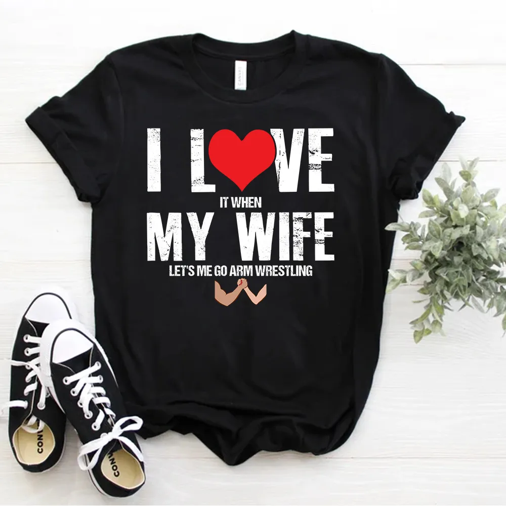 Я люблю свою свою жену Let s Me Go Футболка Wrestling Arm Wrestler.