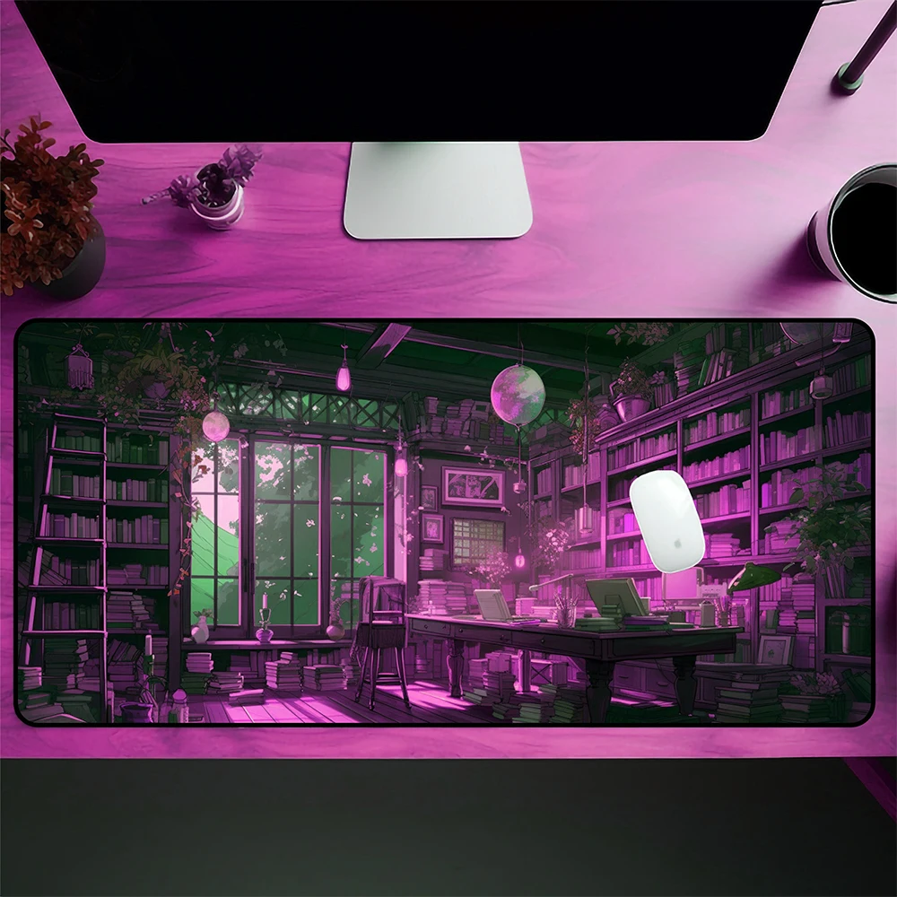 Purple Vintage Library Graphic Mouse Pad,Pc Gamer Colorful Desk Mat,Graphic Mousepad,Christmas Gift Ideas,Gift for Office Space