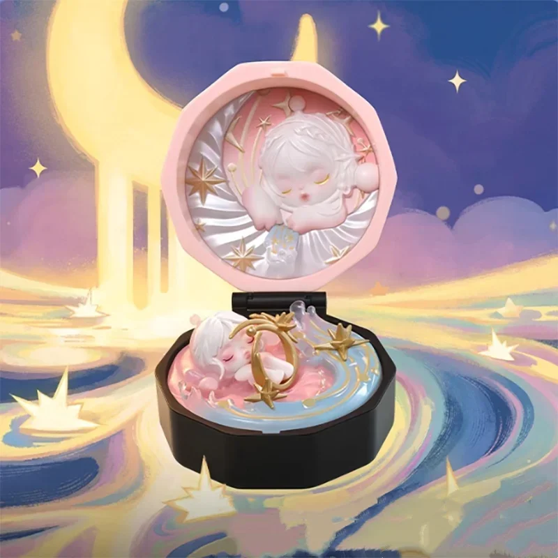 Pop mart caixa de anel romântico série 4 conjuntos de cenas na moda caixa cega brinquedos caixa misteriosa figura de ação surpresa presente