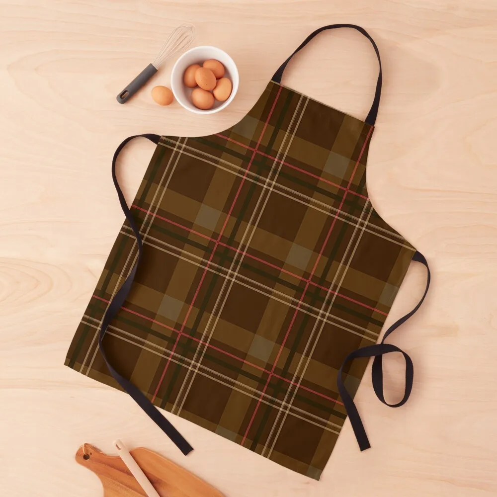 

Plaid, Brown Plaid Apron Woman Work Dress with personal logo Apron