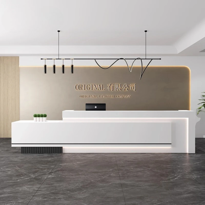 

White Modern Reception Desks Shop Bar Luxury Hotel Restaurant Design Reception Desks Organizers Escritorio Commercial Furniture