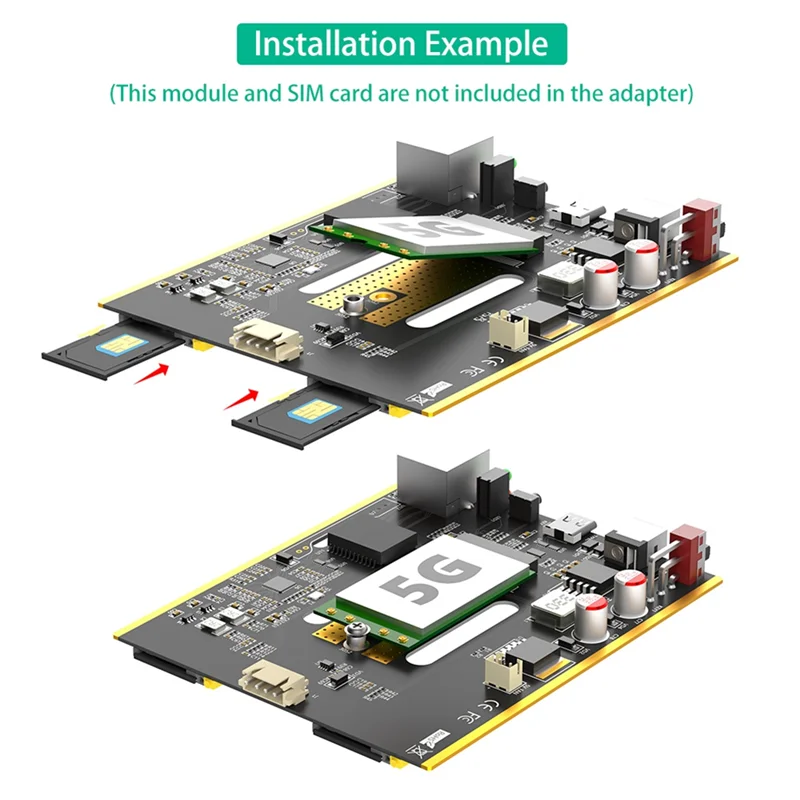 FFYY-NGFF(M. 2) 듀얼 SIM 카드 슬롯 및 RJ45 이더넷 포트가 있는 Type-C 어댑터에 대한 4G/5G 모듈, Realtek RTL8125BG 컨트롤러