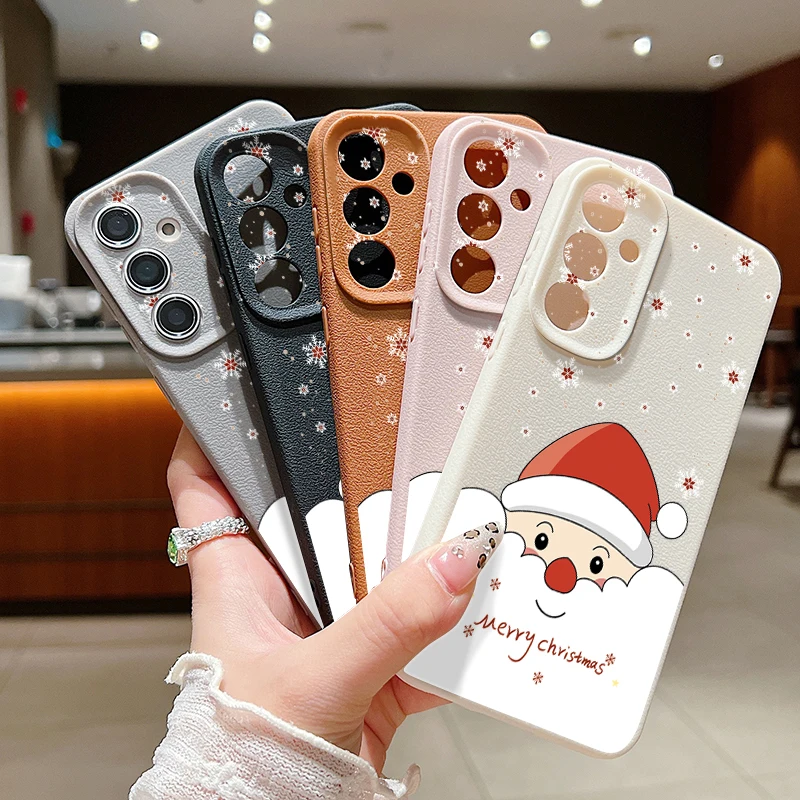 Cute Santa Claus Phone Case For Samsung Galaxy S25 Edge S24 FE S23 S22 Ultra Plus A17 A56 A36 A55 A16 A15 A54 A26 5G Soft Cover