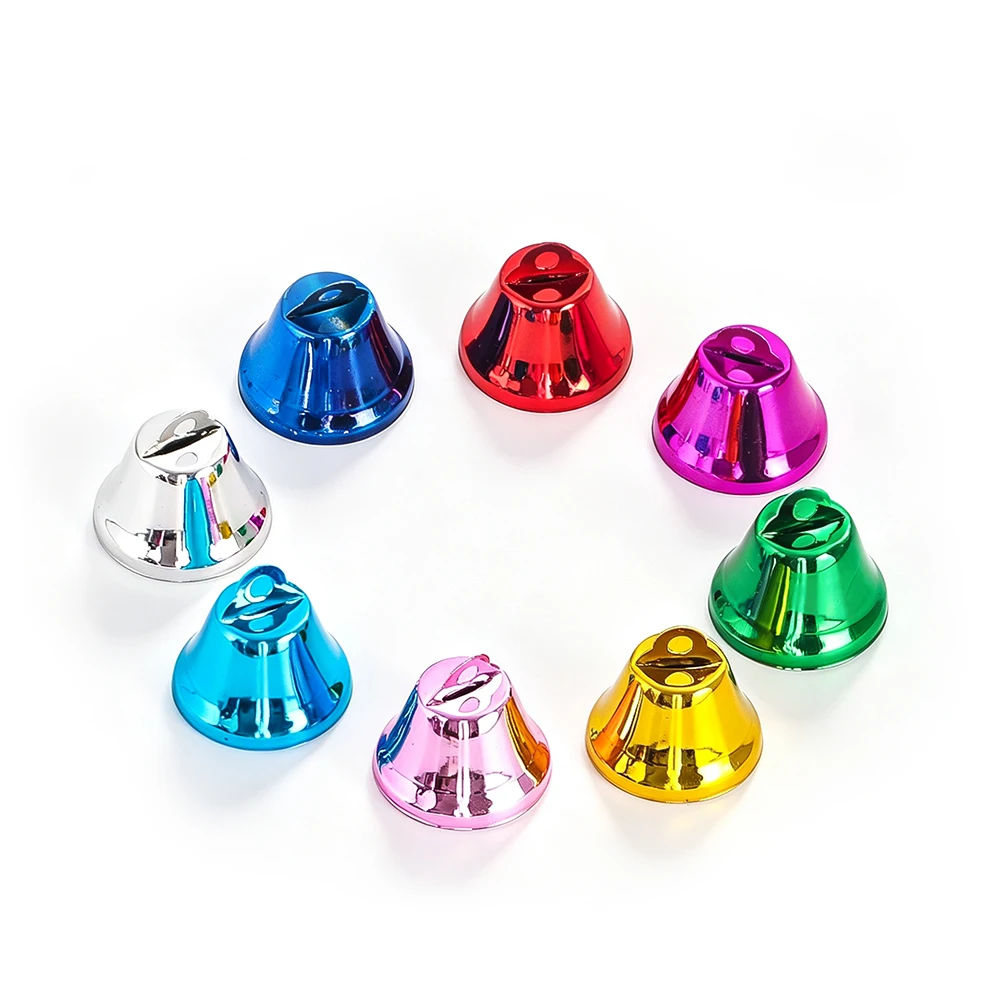 8Pcs Metallic Bell Charm 3cm Mini Jingle Bell Electroplated Mirror Chrome Pendant Christmas Tree Ornament DIY Craft Supply Set