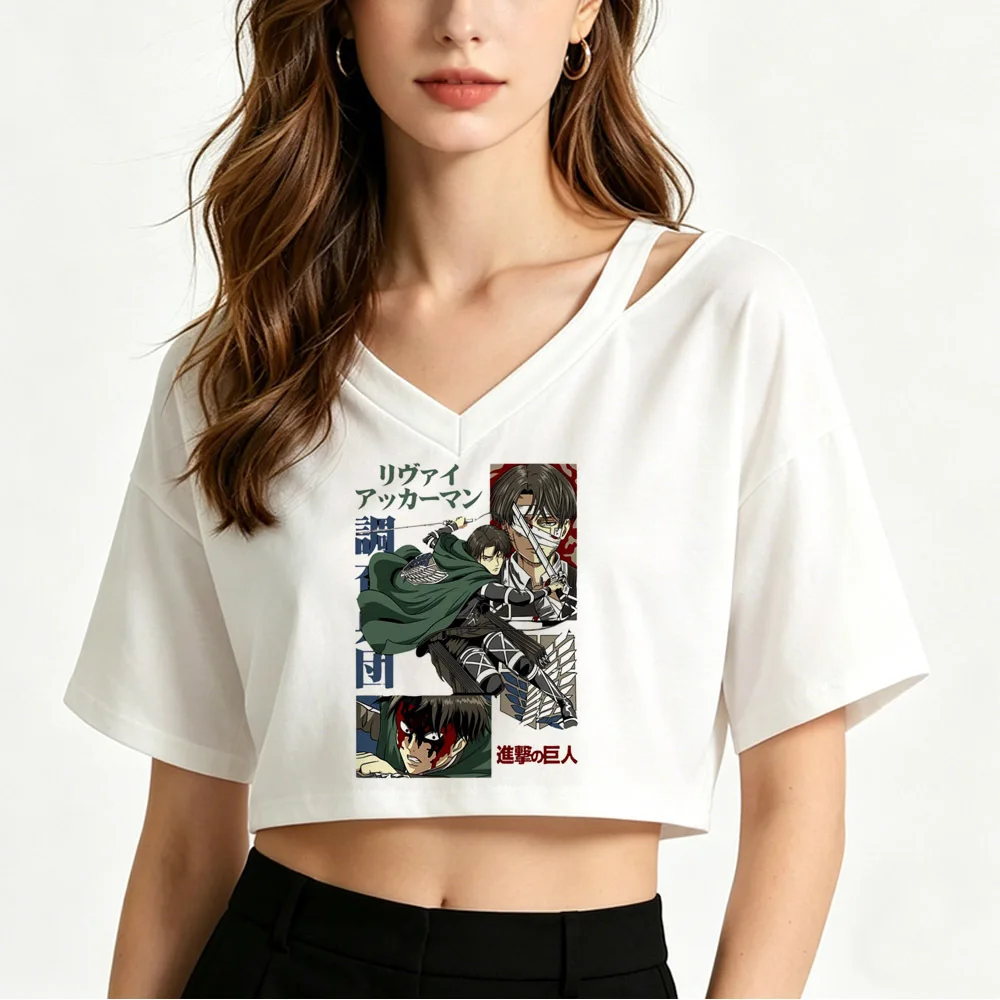 Attack on Titan cropped top women 2000s kawaii vintage cute emo shirt goth emo party