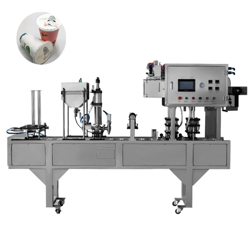 Cup sealing machine, automatic continuous sealing machine, filling and vacuum spray coding, customized assembly
