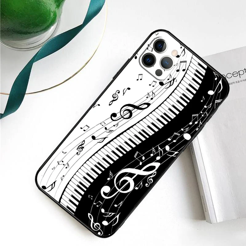 Piano Keys Musical Phone Case For iPhone 14 13 12 11 Pro Max Mini XS X XR 6 7 8 Plus SE 2020 Soft Cover Case