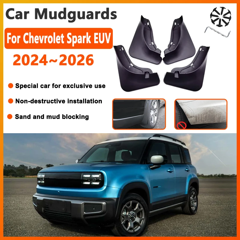 

Car Mud Flaps For Chevrolet Spark EUV 2025 2026 2024 E260S 4 PCS Anti-splash Auto Mudguards Splash Guard Fenders Car Accessories