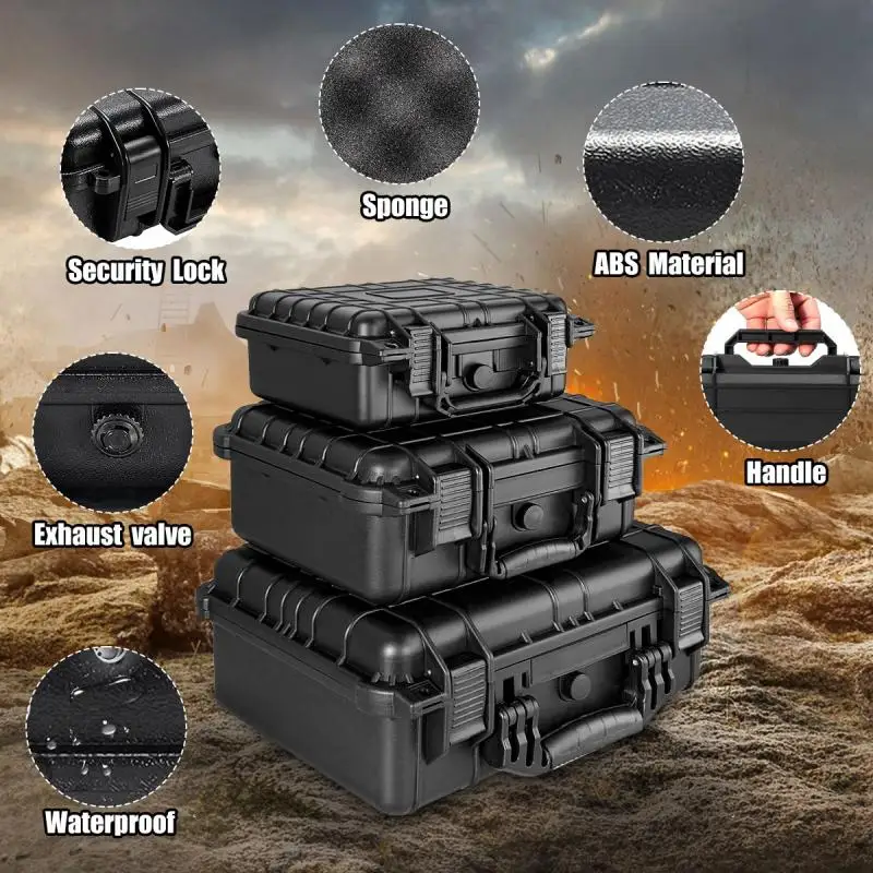 

Empty Large Capacity Tool Box Shockproof Hard Case Tool Storage Box Waterproof Hardware tool Organizer box Instrument Toolbox