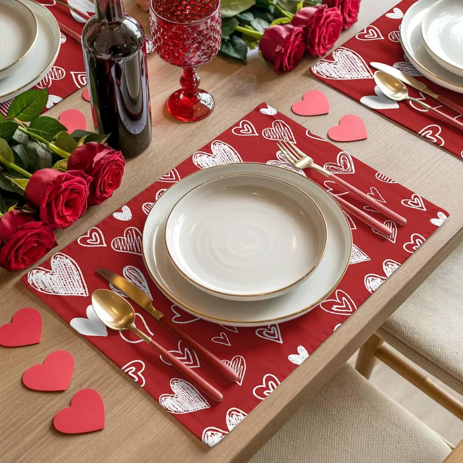 Valentijnsdag Romantische Liefde Harten Placemats Tafel Decor Verjaardag Keuken Eettafel Mat Valentijnsdag Decoraties
