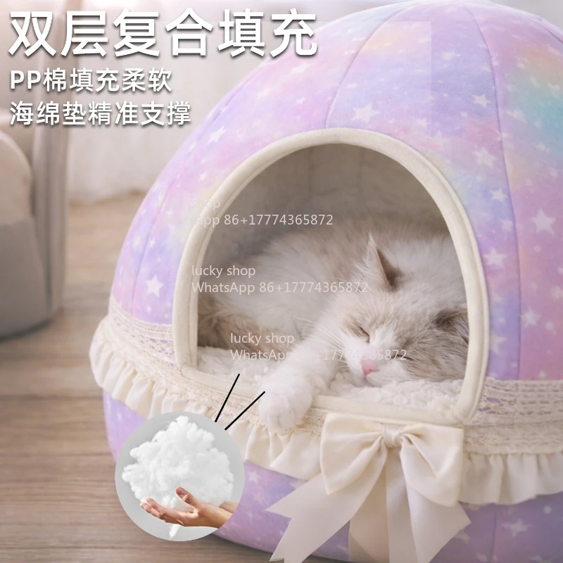 High-value Cat Warm Semi-closed Cat Litter Removable Comfortable Kennel