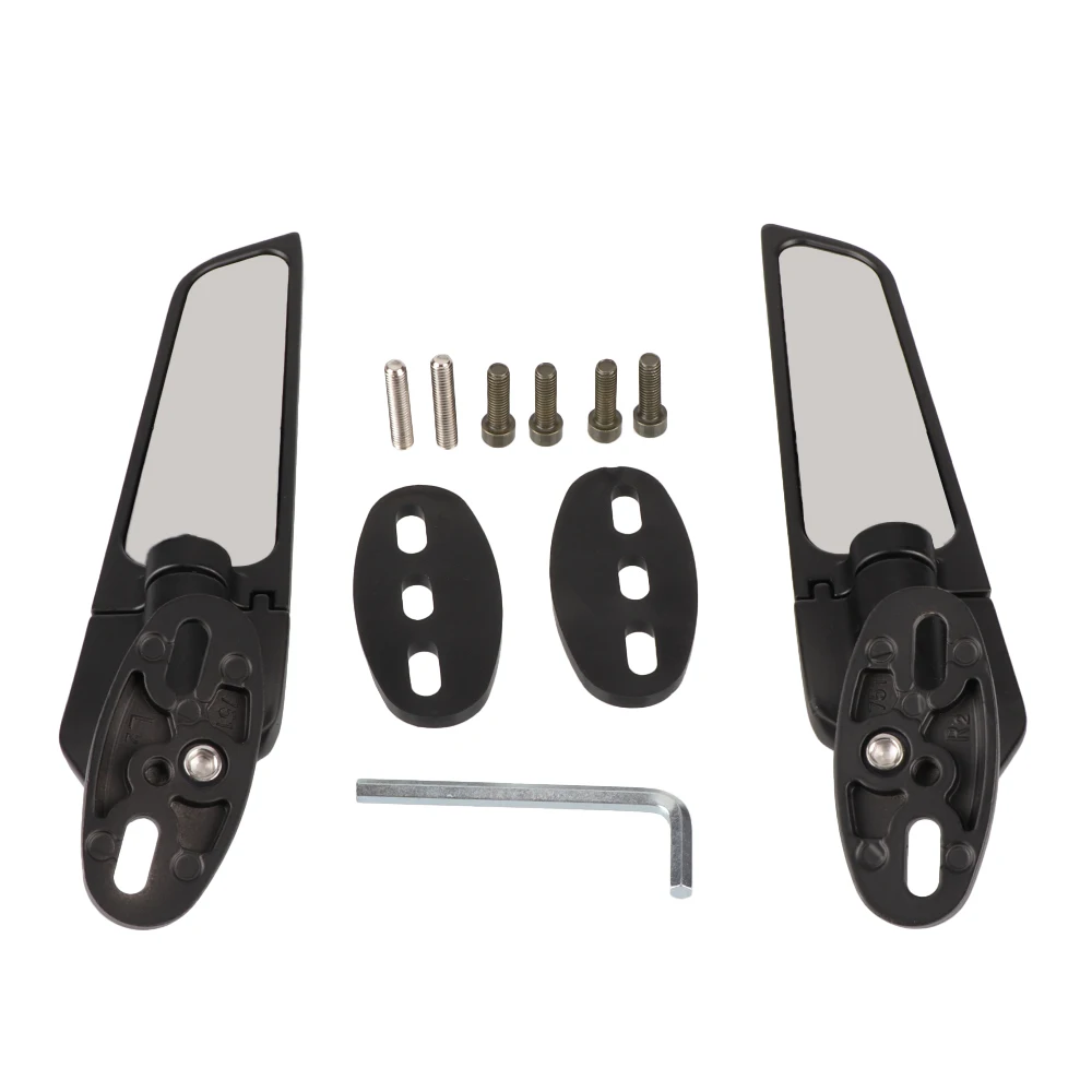 กระจกมองหลังปีกหมุนปรับได้รถจักรยานยนต์เหมาะสำหรับยามาฮ่า R1R3 R6 R25 R15 R125 NINJA400คาวาซากินินจา/650/250/300