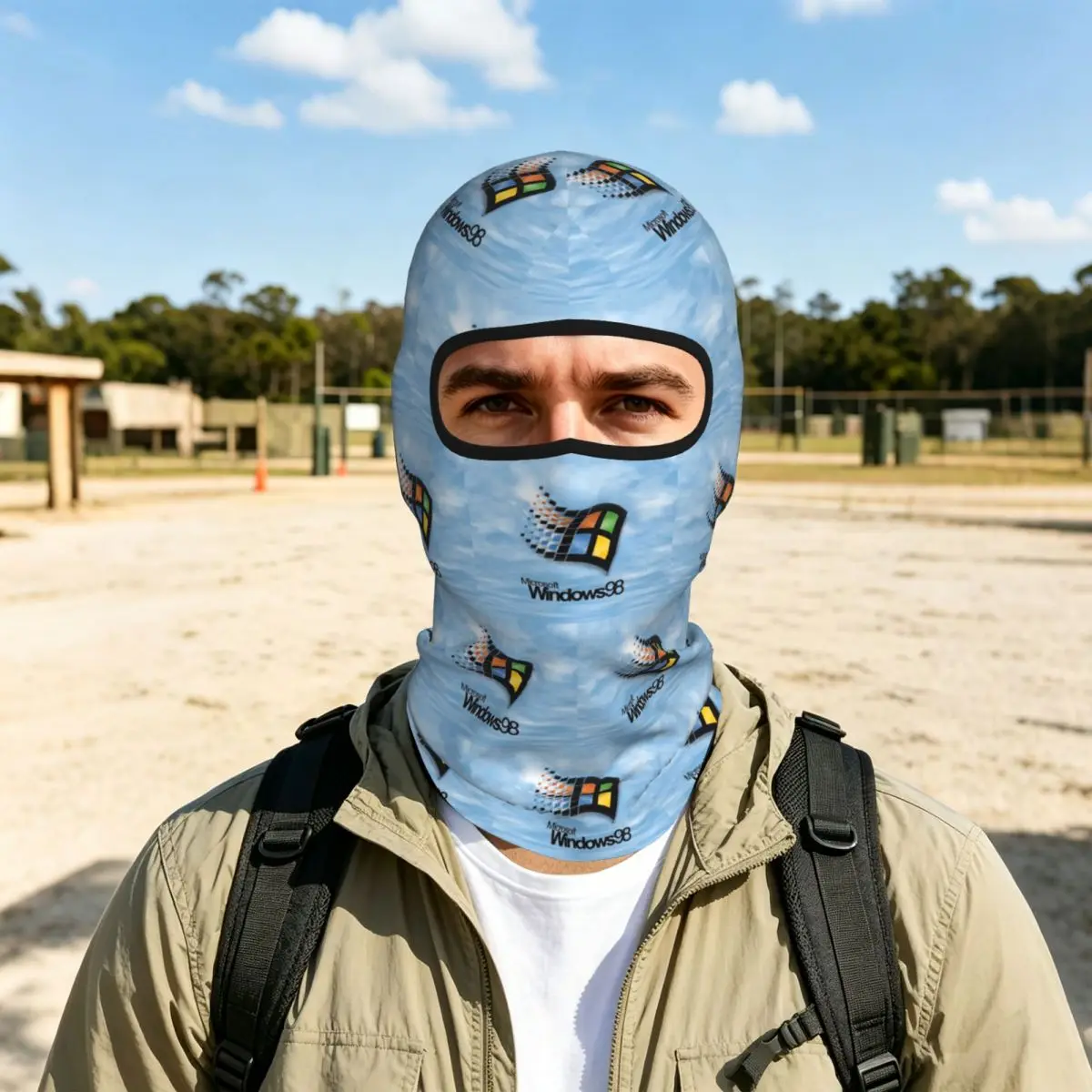 Windows 98 Start Screen Breathable Balaclava Full Face Mask Sun Protection Neck Gaiter For Motorcycle Cycling Fishing Outdoor