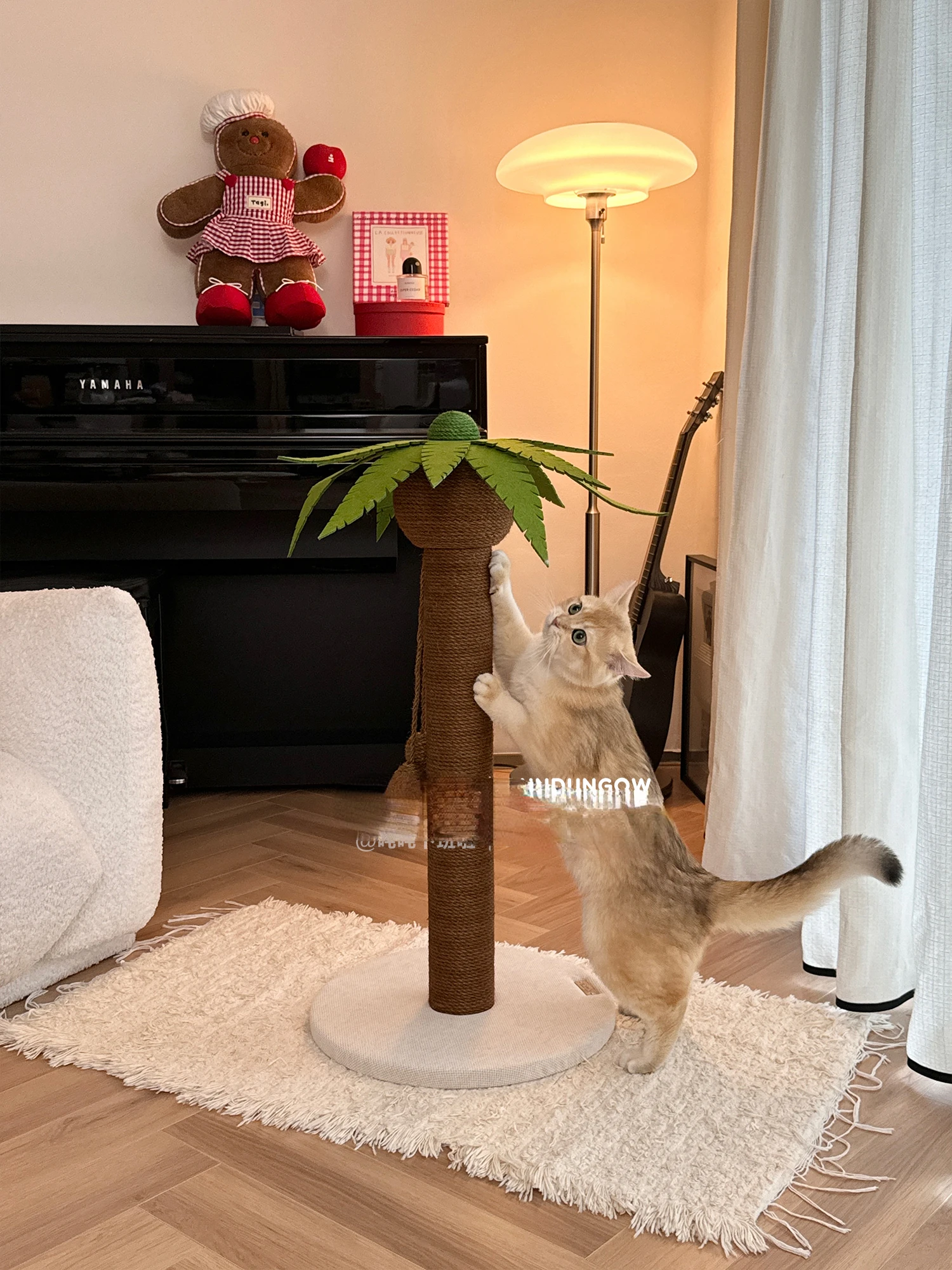 coconut tree vertical sisal scratching column cat claw board does not drop crumbs cat toys supplies