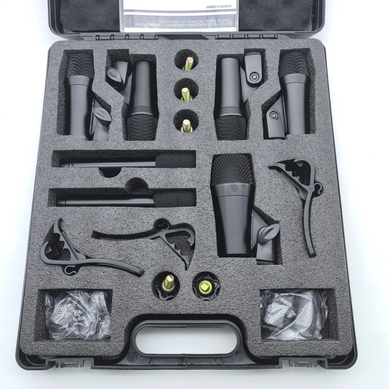 Drum Mic Kit 7-Piece, Dynamic Bass and Condenser Microphones for Drum Set, Jazz Drum, Percussion, 7C Microphone System
