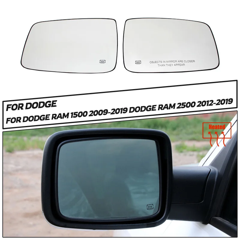 

For Dodge Ram 1500 2500 2010-2019 Left Right Wing Mirror Glass Heated Driver Passenger Side Accessories