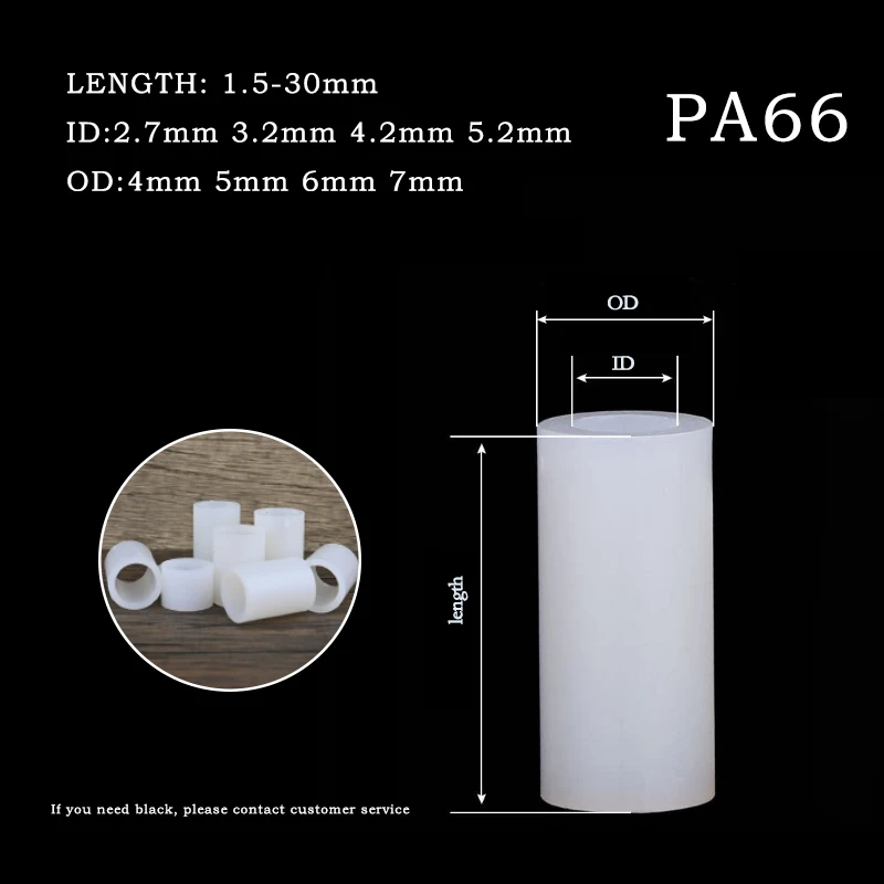 100P M2.7 M3.2 M4.2 M5.2 White Nylon Plastic Motherboard Standoff Rround Metric PC Computer Board Spacer PCB Hollow Non Threaded