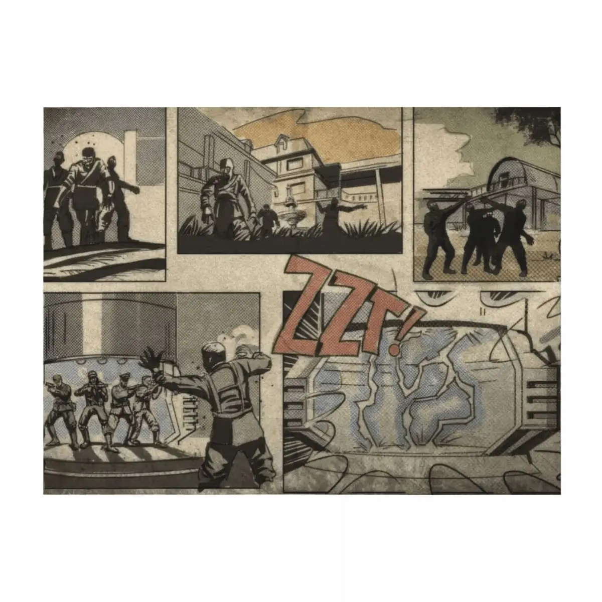 

Zombies loading screen comic Throw Blanket Vintage sofa bed Stuffeds Blankets For Bed Blankets