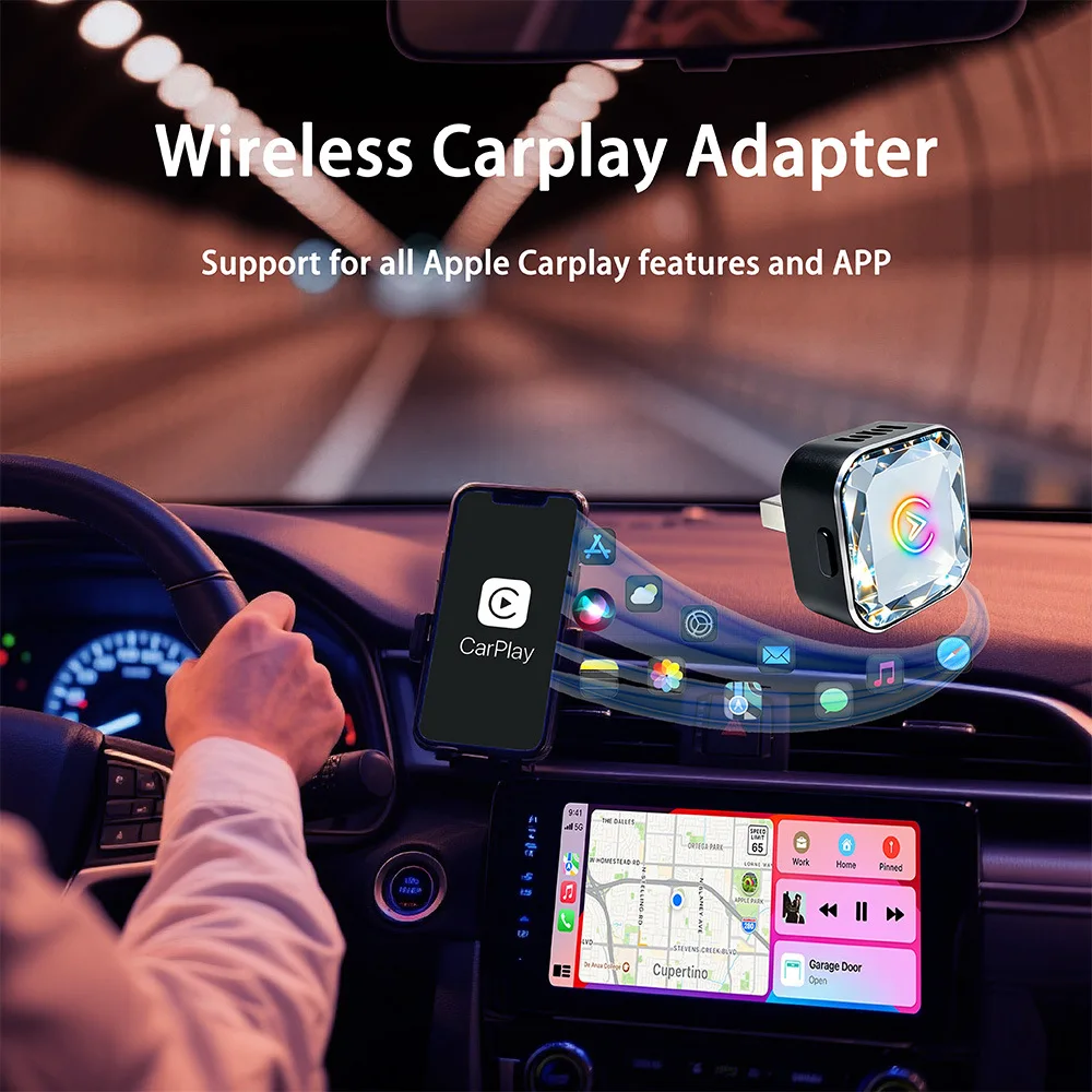 

2026 upgraded wireless CarPlay box, Android Auto two-in-one in-car connectivity screen projection adapter