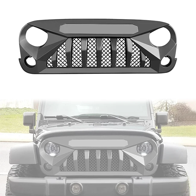 LUMA New Plastic Front Bumper Grill 4x4 Accessories For Jeep Wrangler JK 2007-2017 Sahara Rubicon