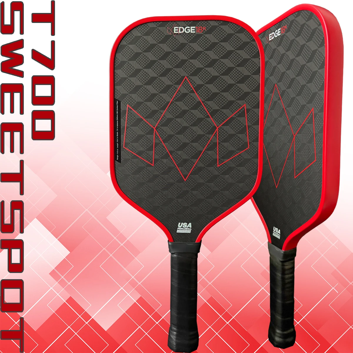 

18K 3D Texture Carbon Fiber Pickleball Paddle with Fuzzy Matte Surface High Friction Powerful Impact for Enhanced Performance