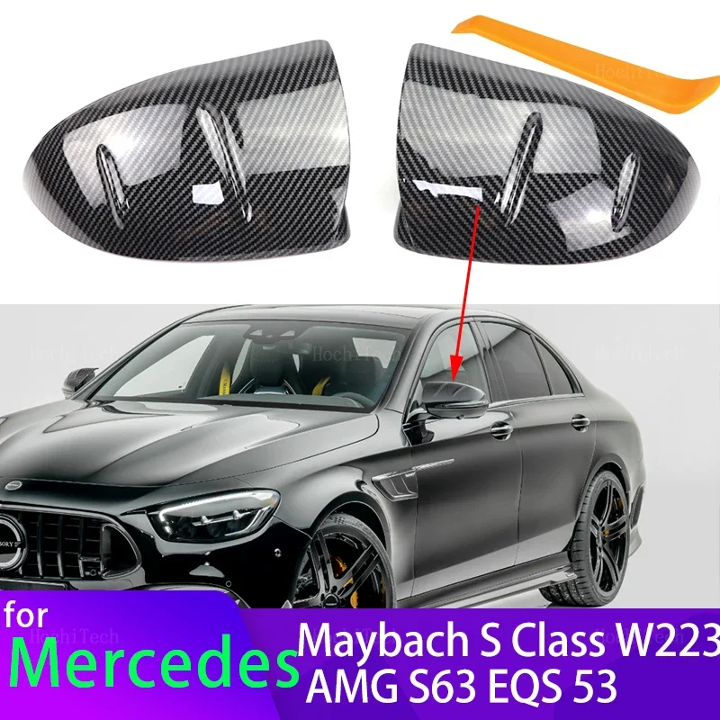 Для Mercedes-Benz Maybach AMG S-Class S Class W223 S 63 S63 EQS V297 53, Черная Спортивная зеркальная крышка