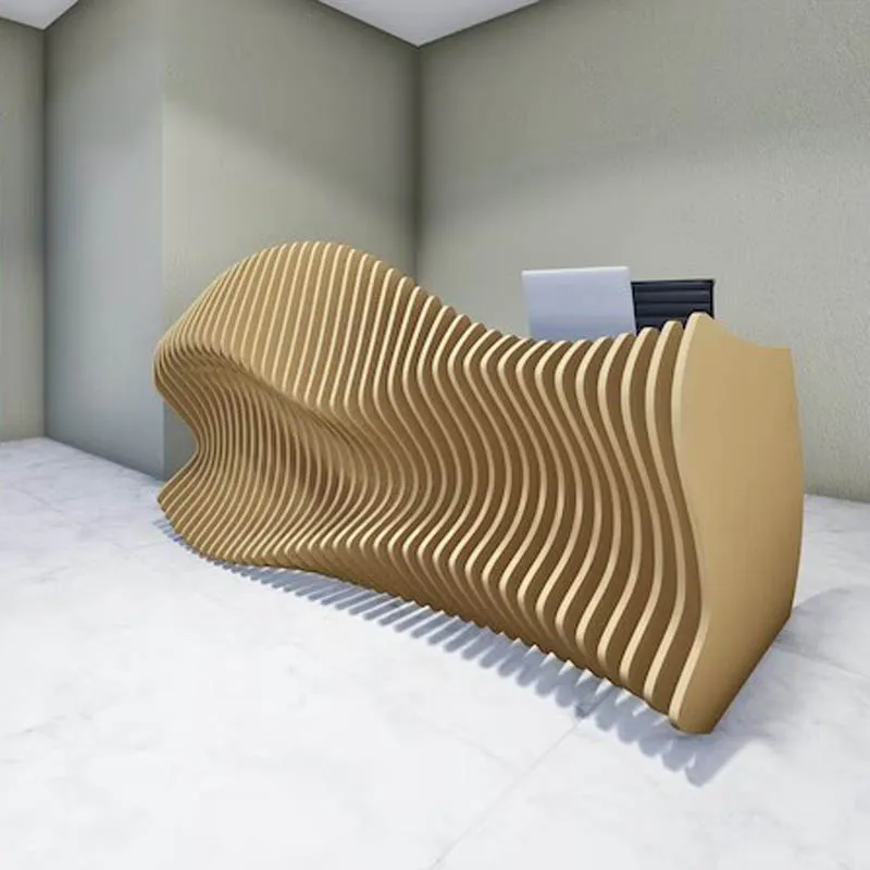 

Parametric Furniture Hotel Company Lobby Front Counter Desk Reception Desk Beauty Salon Corner Reception Desk