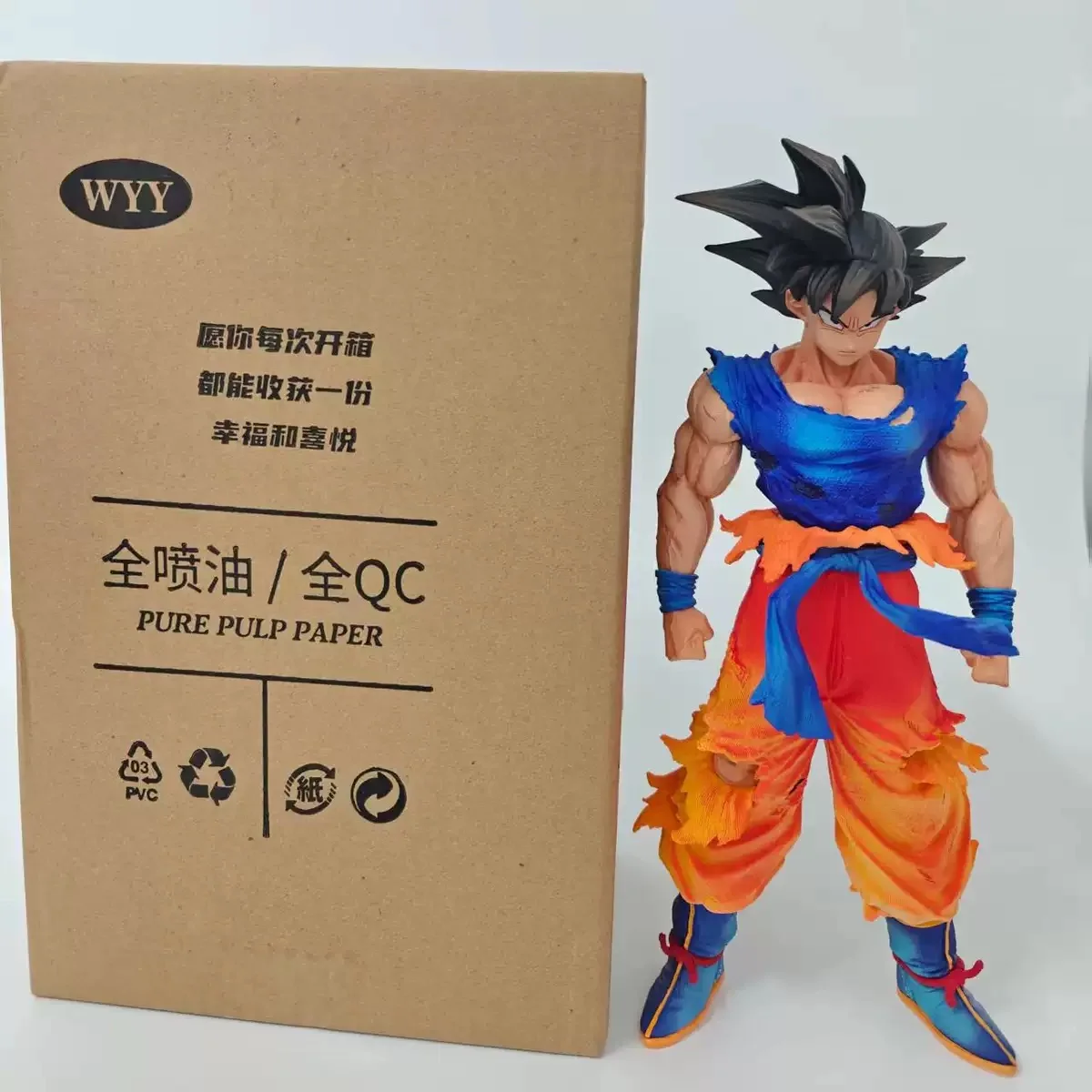

Bandai Dragon Ball Super Large Size Goku Worn Version Anime Model Collectible Figurine Boys Gift Action Figure Display Item