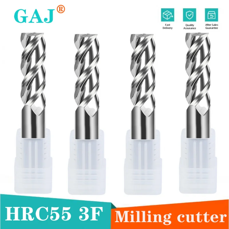 HRC55 3-ostrzowy aluminium do frezu wolframowy frez płaski z węglika spiekanego ze stali nierdzewnej centrum obróbcze CNC frezy walcowo-czołowe narzędzia
