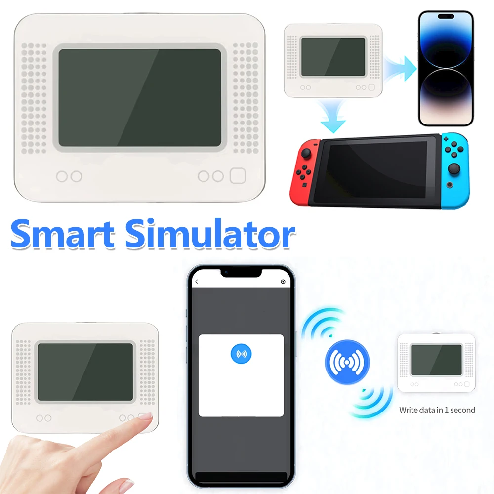 قابلة للشحن NFC Pixl لانهائي بطاقة شاشة LCD محاكي ذكي Allmiibo Swipe التعريفي الموقد لعبة وحدة التحكم الملحقات #2