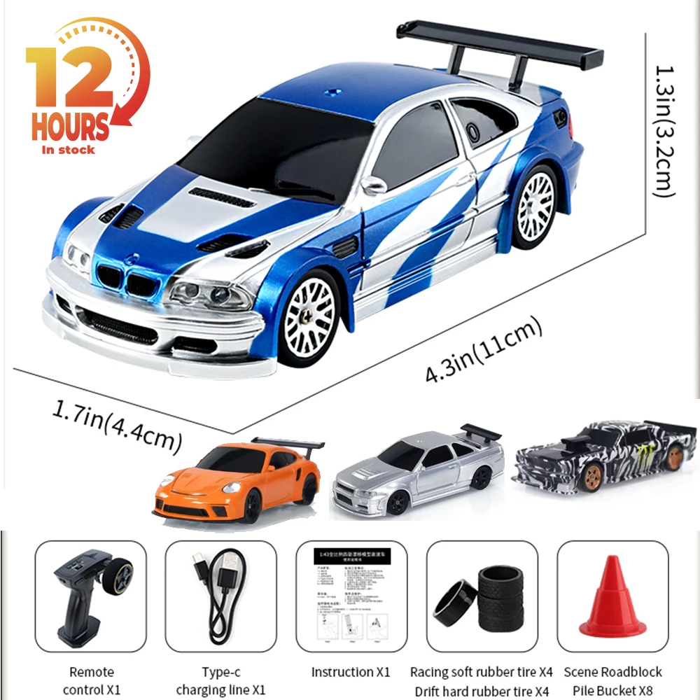 2.4G RC Drift Car 1/43 4WD Mini Racing Remote Control Car Model High Speed ​​Four Wheel Drive Radio Control Boys Toy Gift