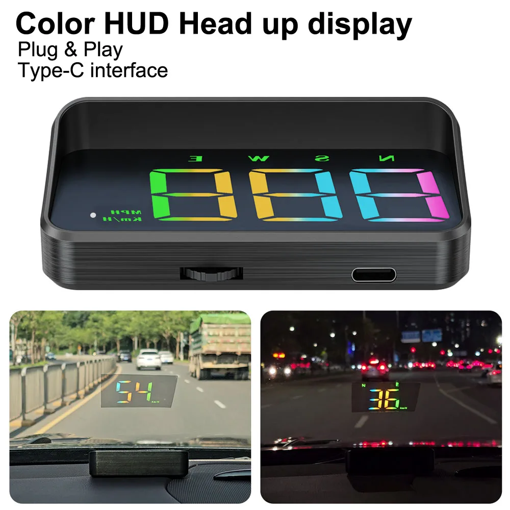 5V USB Car Head-Up Display HUD GPS Beidou Dual Data Color Display LCD M2S Windshield Projector Meter Speed MPH KMH