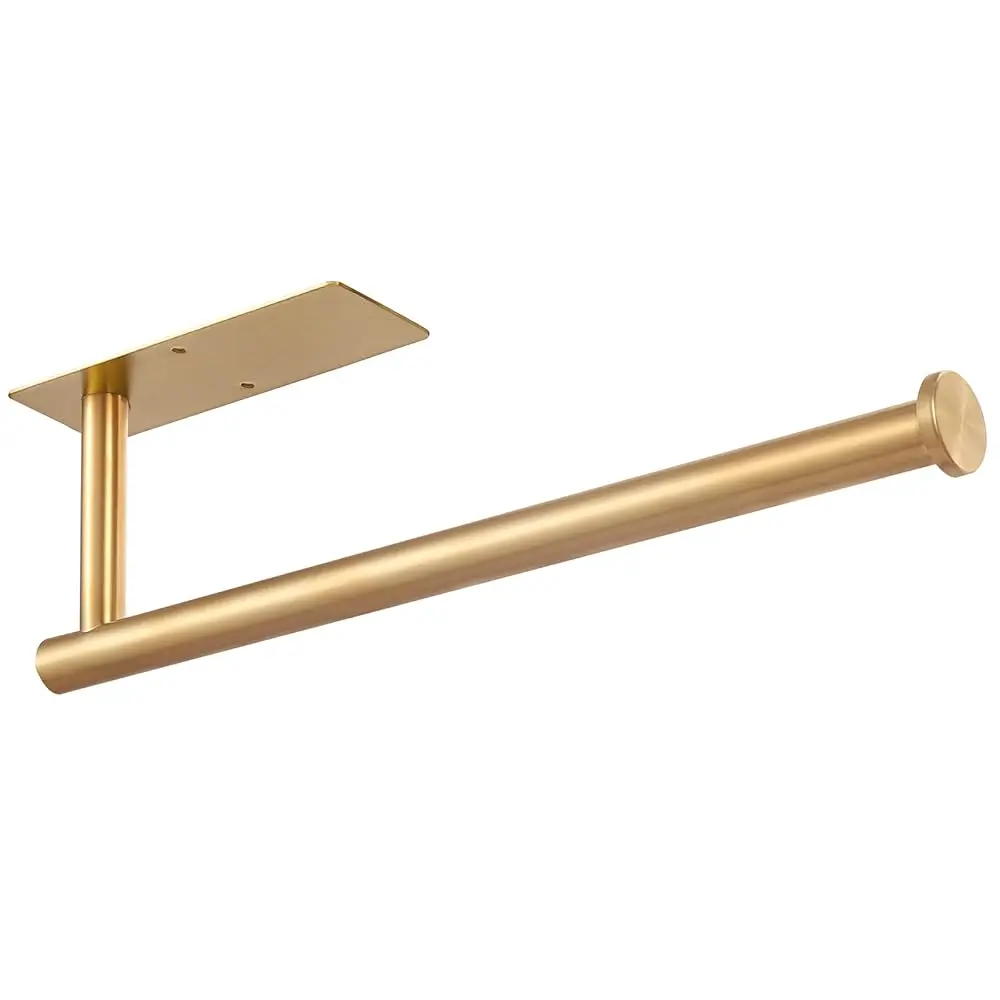 

Gold Under Cabinet Paper Towel Holder - No Drill Adhesive & Wall Mount, Luxury Rust-Proof Design For Modern Kitchens
