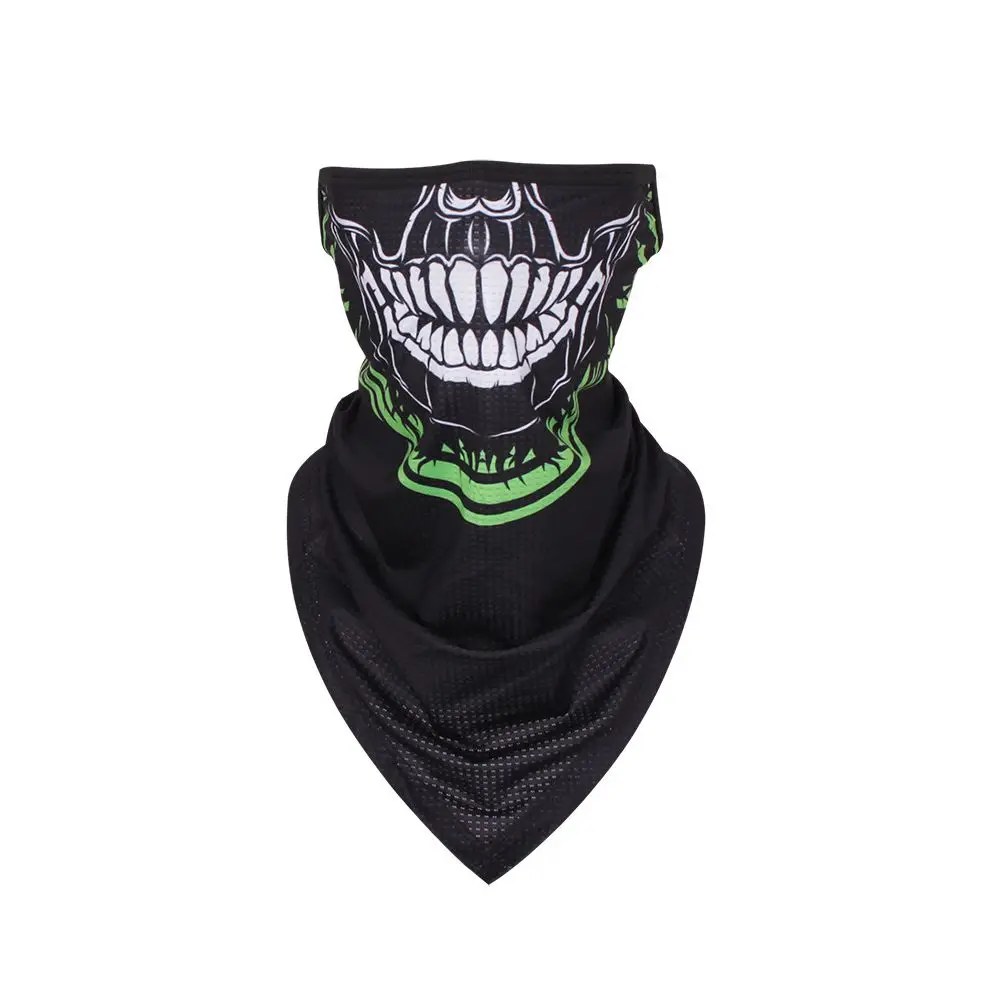 Calentador de cuello de cubierta de cara de ciclista transpirable de malla de cubierta de cara deportiva con estampado de calavera de alta calidad