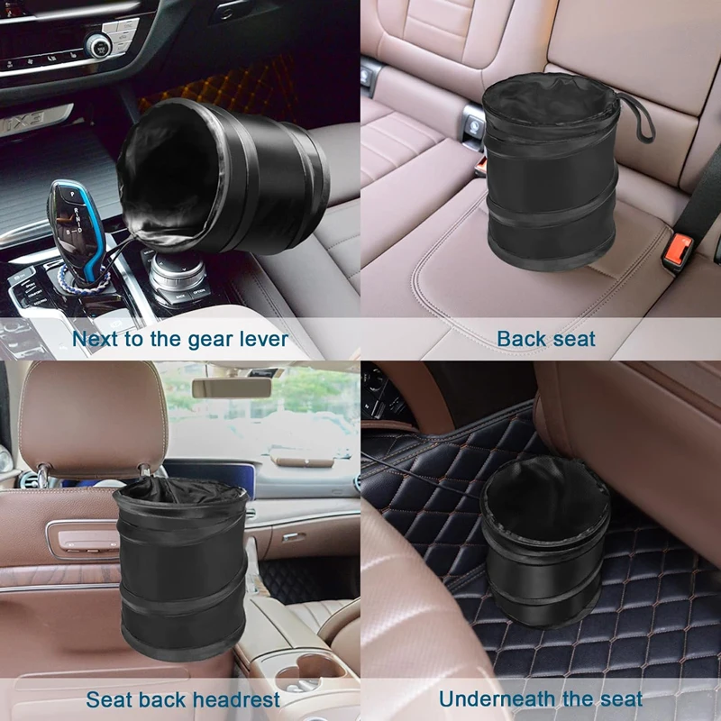 Car Trash Can Leak-Proof Waterproof Collapsible Pop Up Trash Bag For Car Portable Garbage Bin Waste Basket Bin Rubbish Bin