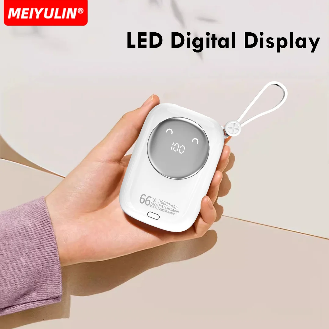 10000mAh Portable Mini Power Bank With Type-C Cable Fast Charging PD20W Mobile External Spare Battery For iPhone Samsung Xiaomi