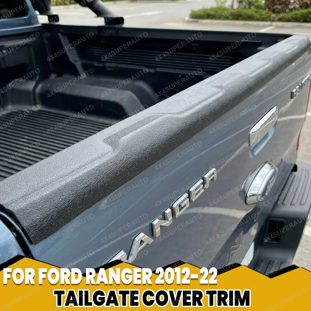 Image of Heckrelingabdeckung für Ford Ranger 2012-2022 WILDTRAK XLT XL XLS T6 T7 T8 Strukturierte Heckklappenabdeckung ABS-Schutz Zubehör