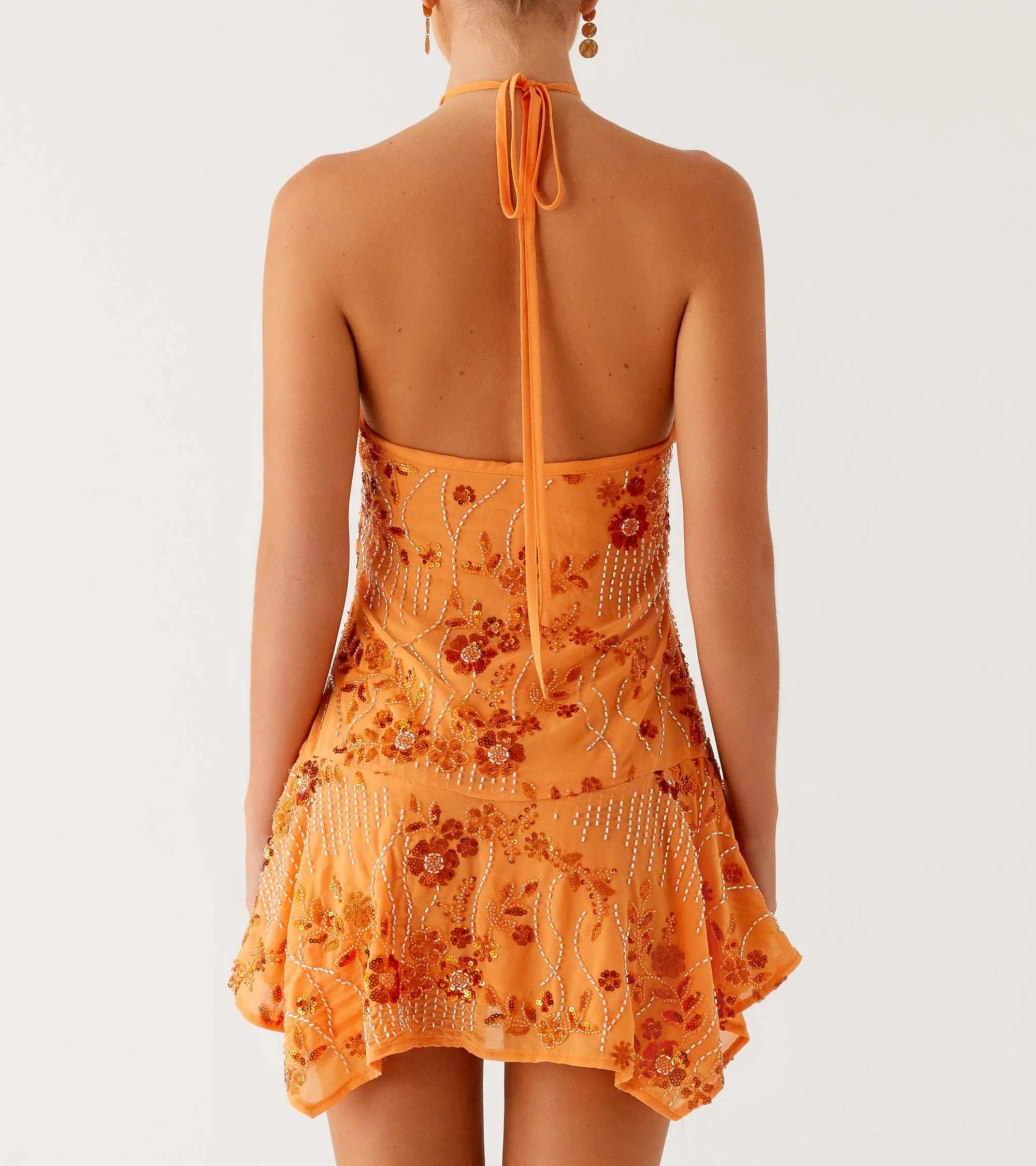 2025 Mini vestido camisola con cuentas de lentejuelas, vestidos cortos sexis sin mangas con escote en V frontal para mujer, vestido con tirantes entrecruzados sin espalda