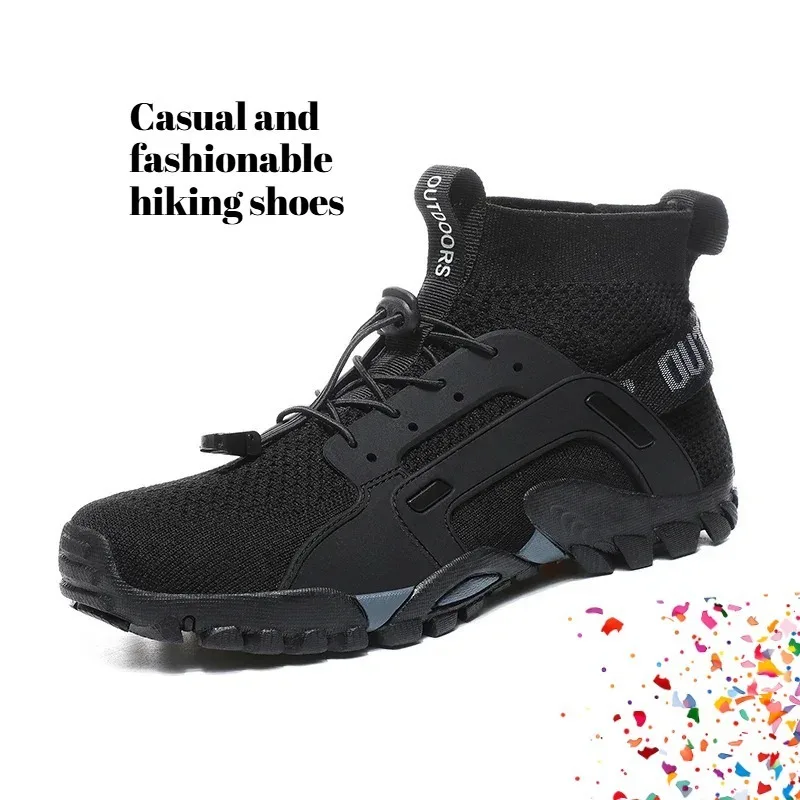 

Модные повседневные кроссовки для походов на открытом воздухе, удобные, дышащие, с сетчатым верхом, высокие, мужские и женские, быстросохнущие, для путешествий и спорта.