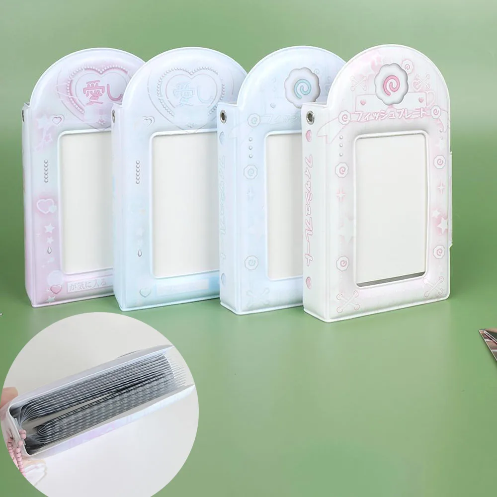 INS Photo Album com 32 bolsos, Sweet Photocards, Protector, Livro de coleção, Hollow Out, Small Cards Storage, 3 Polegada