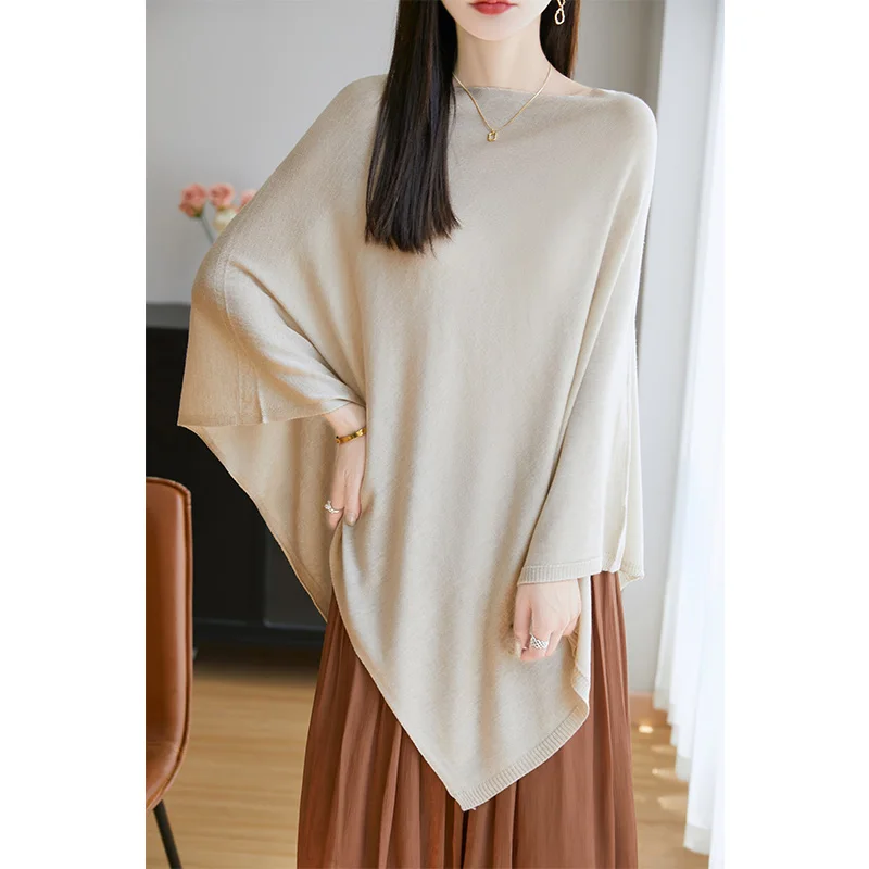 

Shawl Pullover Thin Woman Elegant Shawls Wool Autumn Winter Warm Sweater Knit Top Knitted Coat Loose Fashion Women's Plus Size